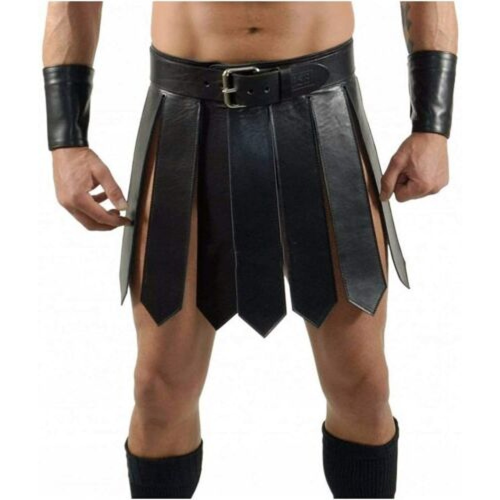 Genuine Leather Gladiator KILTS For Men Costumes Scottish Kilts