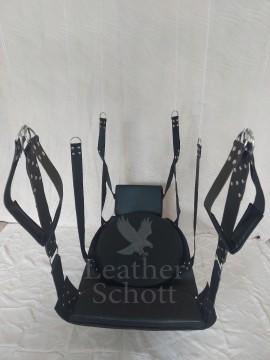 Leather Sex Swing Adult Play Room Fun Sling with Leg Straps