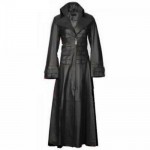 Genuine Cow Leather Coat Women Steampunk VAN HELSING Gothic Stylish Trench Coat