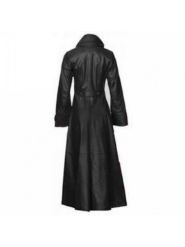 Genuine Cow Leather Coat Women Steampunk VAN HELSING Gothic Stylish Trench Coat