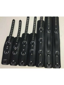 GENUINE LEATHER 7 PIECE HEAVY DUTY PADDED BONDAGE RESTRAINT SET IN FATISH COLOUR